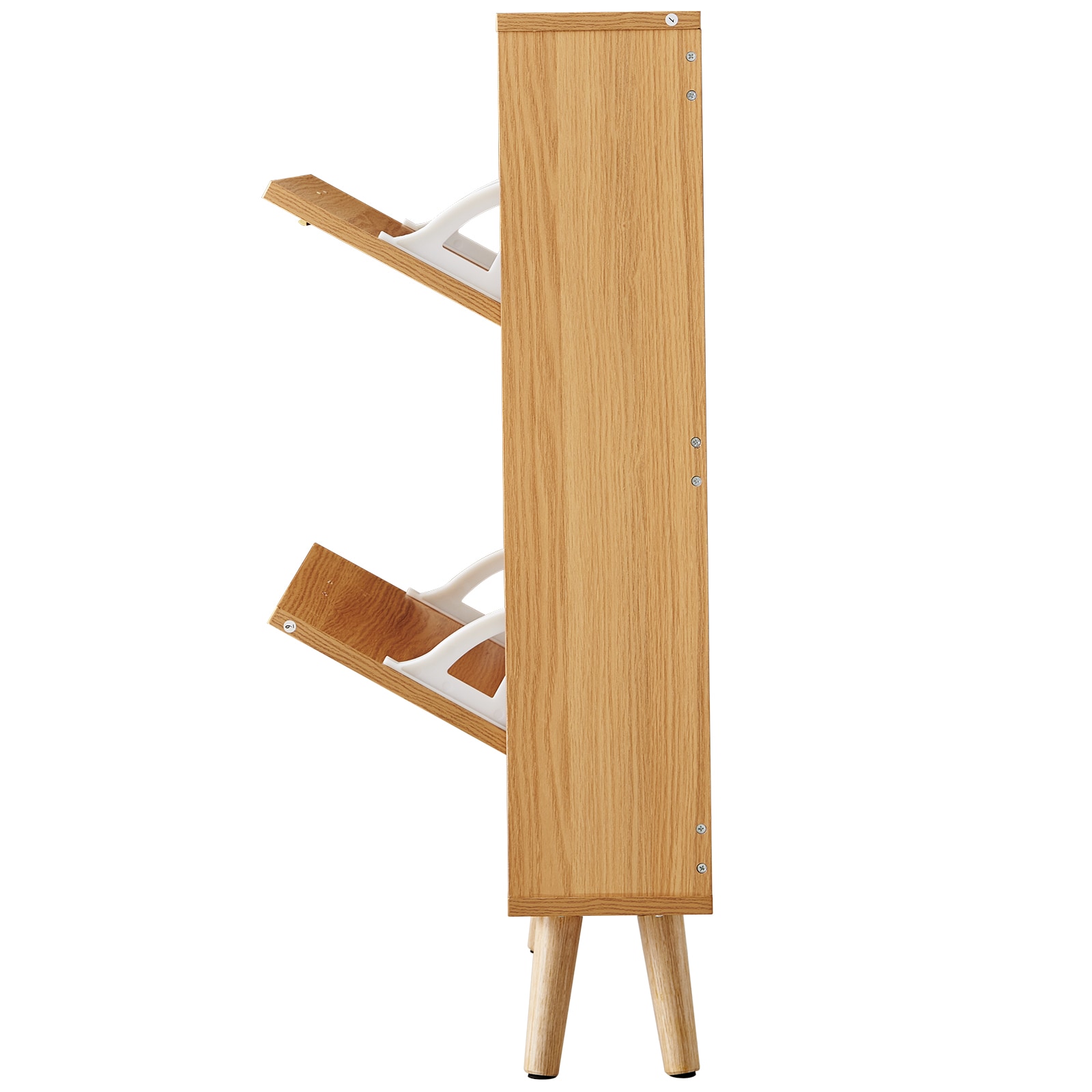 Shoe Cabinet With 2 Flip Drawers, Shoe Storage Cabinet For Entryway, Free Standing Shoe Storage Organizer With Rattan Doors For Heels, Boots, Slippers In Hallway, Living Room_maomaolike.com
